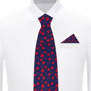 Jacob Alexander Red Heart Pattern Tie
